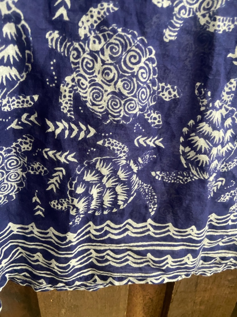 West Indies Navy Blue Sea Turtle V-Neck Tunic Cover Up - Picture 4 of 7